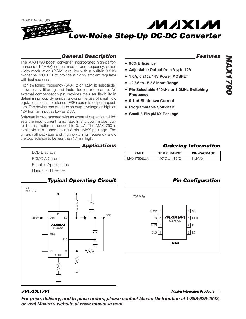 Rainbow Electronics MAX1790 User Manual | 12 pages