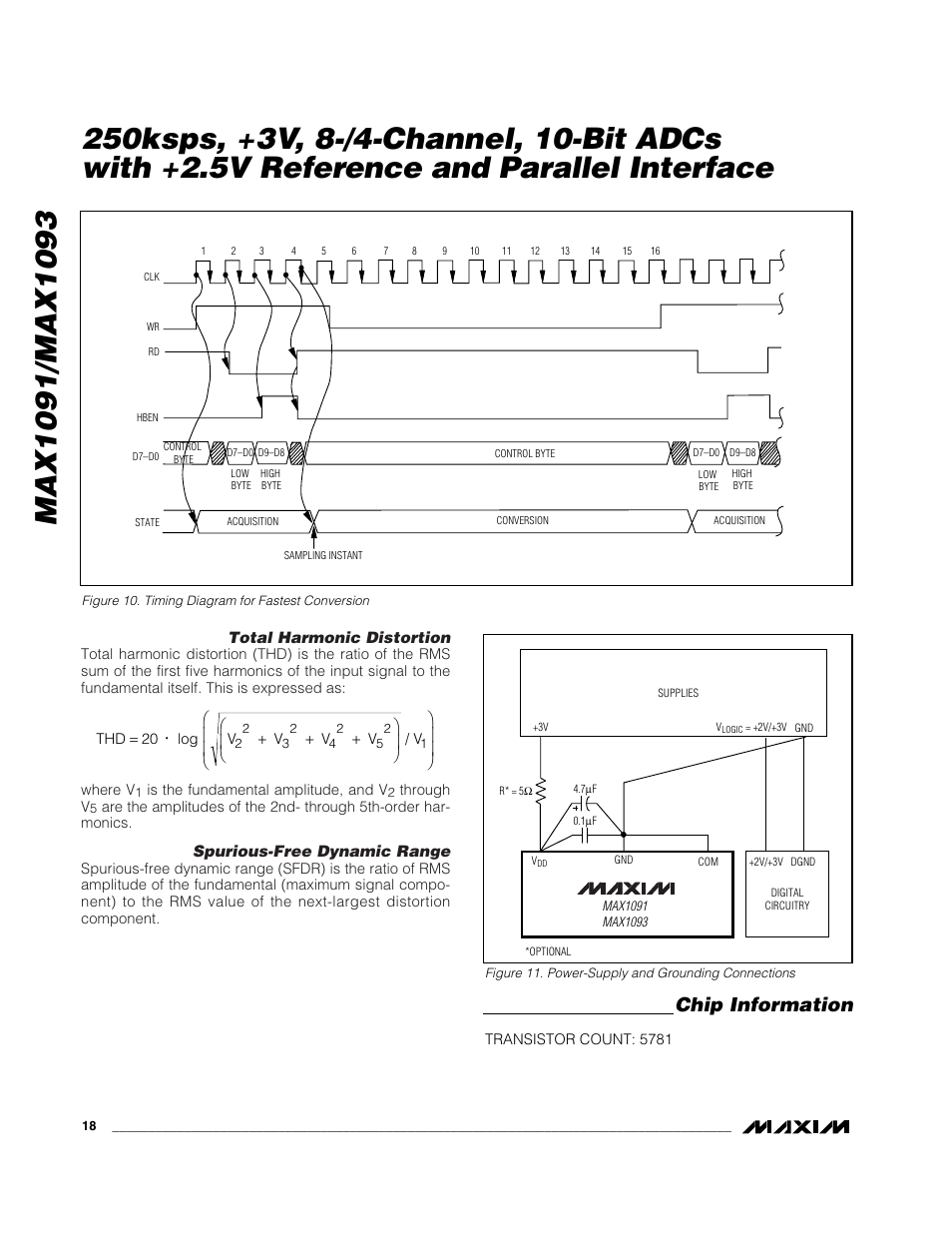 Chip information | Rainbow Electronics MAX1093 User Manual | Page 18 / 20