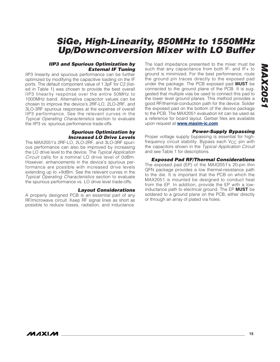 Max2051 | Rainbow Electronics MAX2051 User Manual | Page 15 / 16