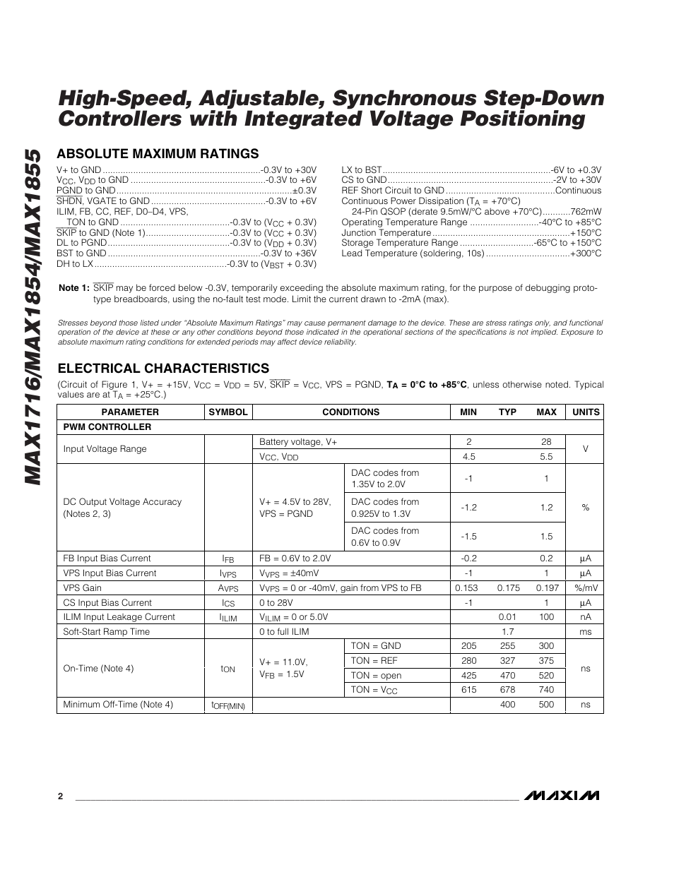 Rainbow Electronics MAX1855 User Manual | Page 2 / 33