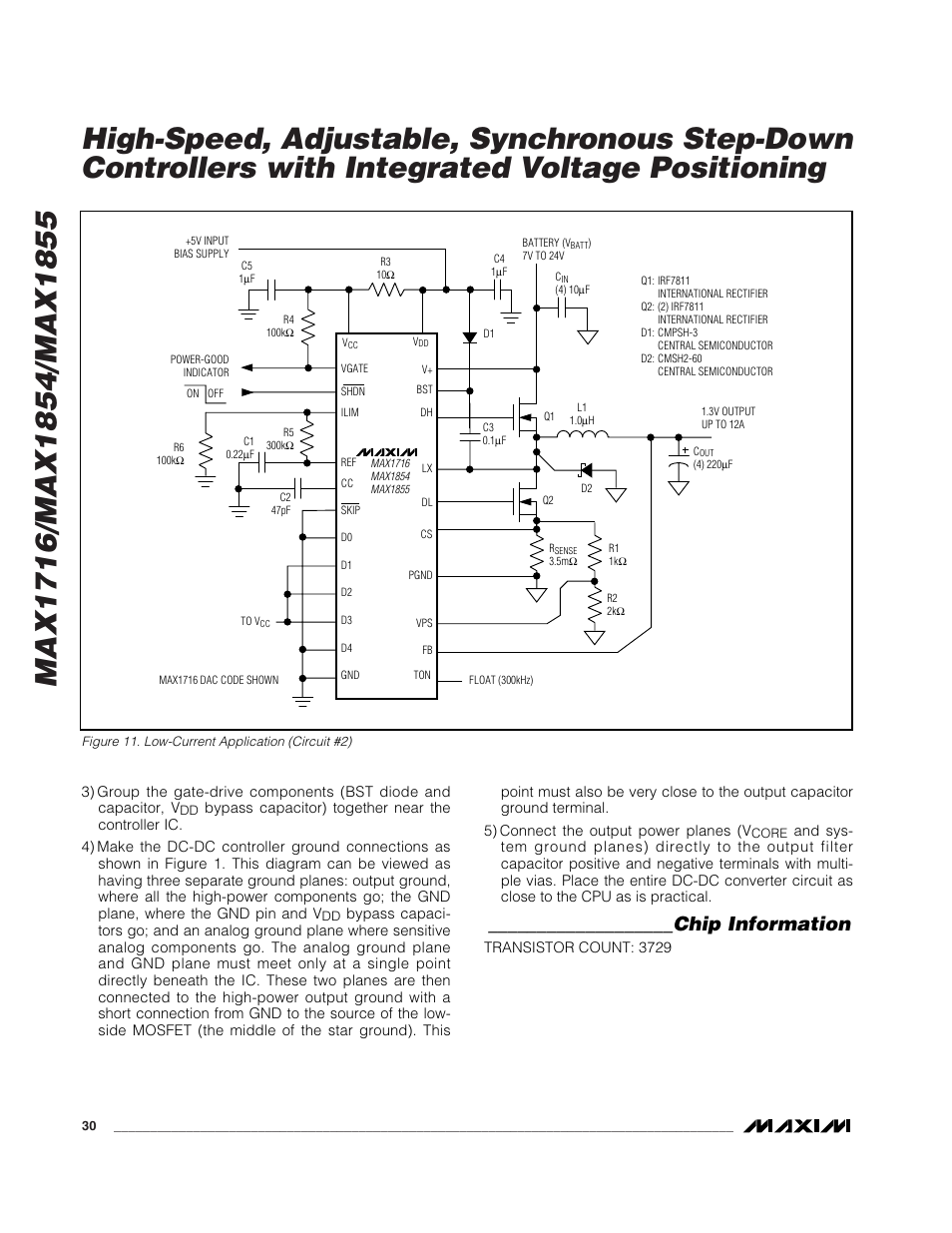 Chip information | Rainbow Electronics MAX1855 User Manual | Page 30 / 33