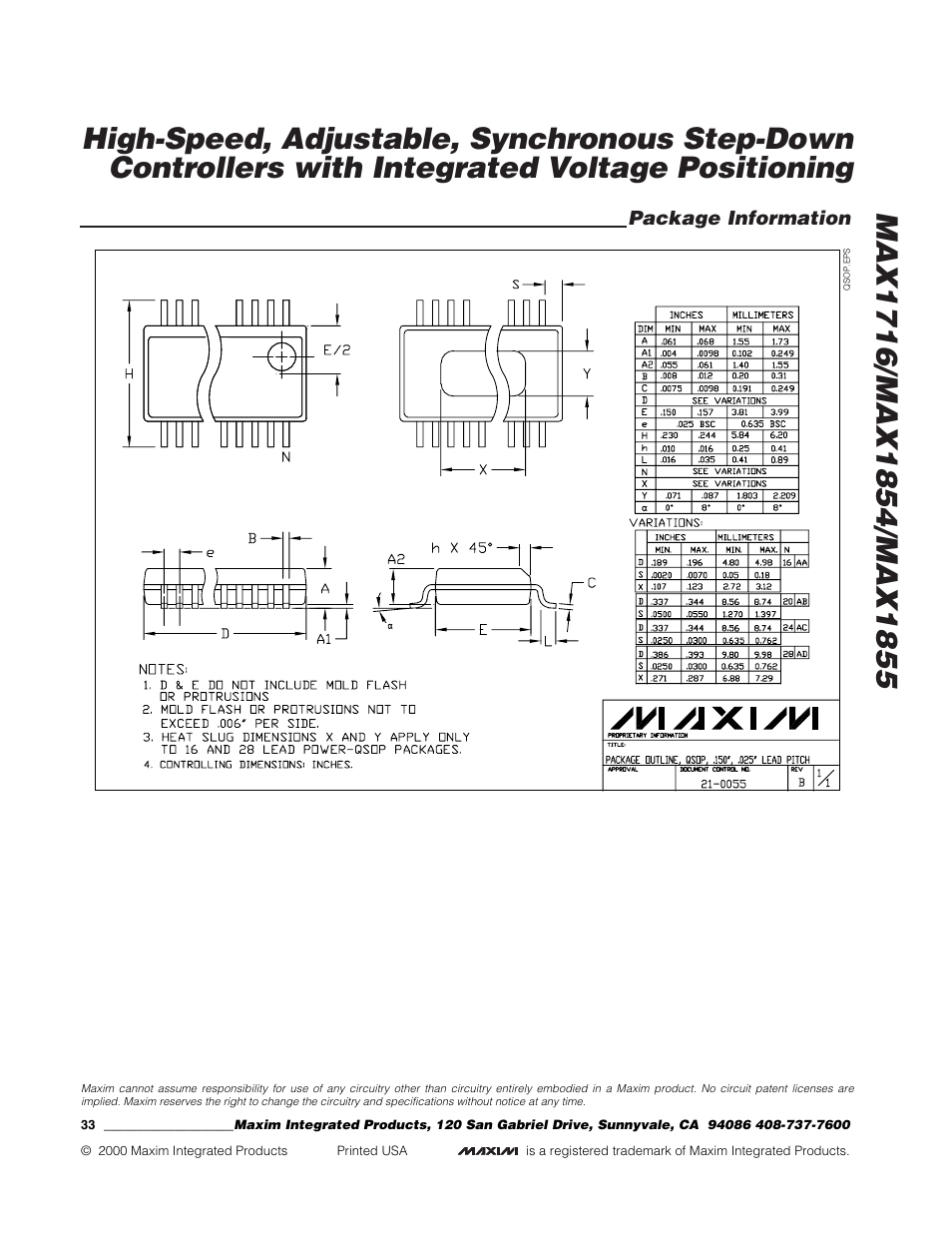 Rainbow Electronics MAX1855 User Manual | Page 33 / 33