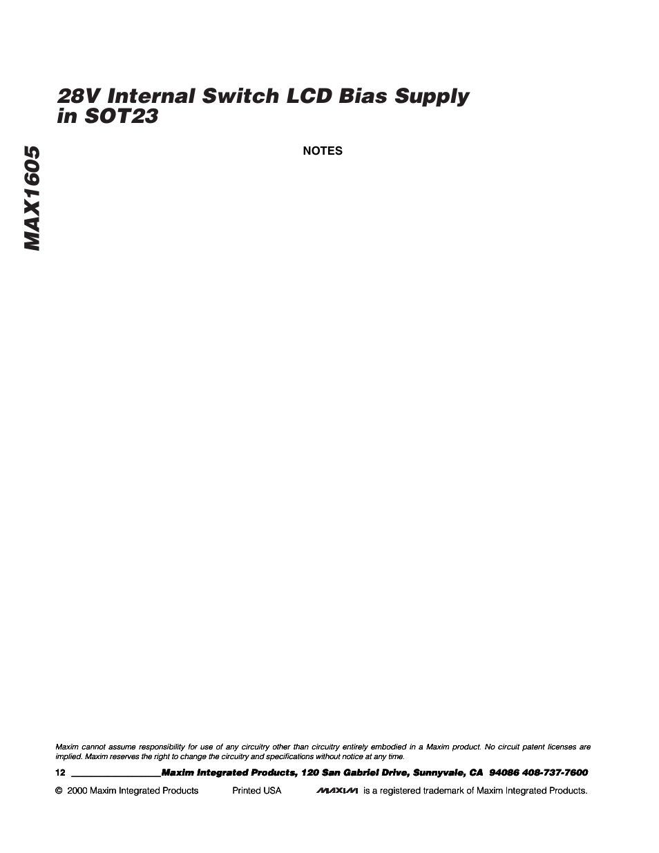 Rainbow Electronics MAX758A User Manual | Page 12 / 12