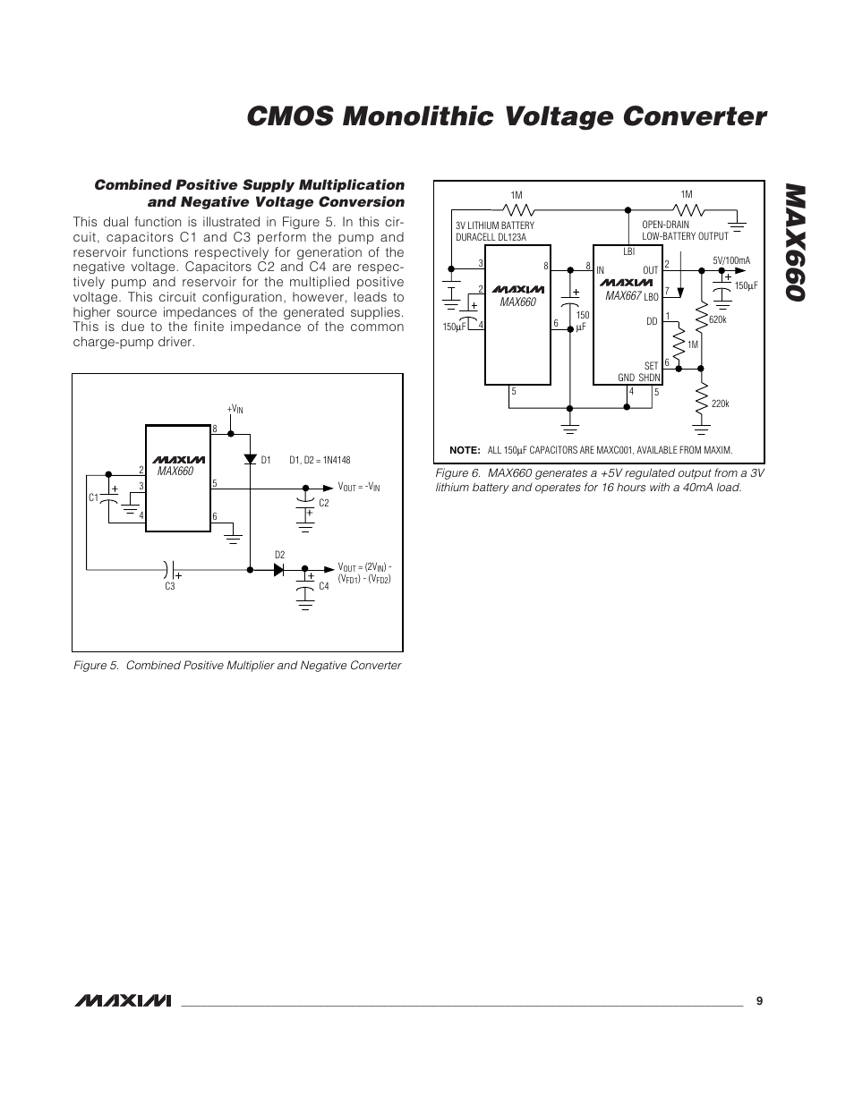 Max660 cmos monolithic voltage converter | Rainbow Electronics MAX660 User Manual | Page 9 / 12