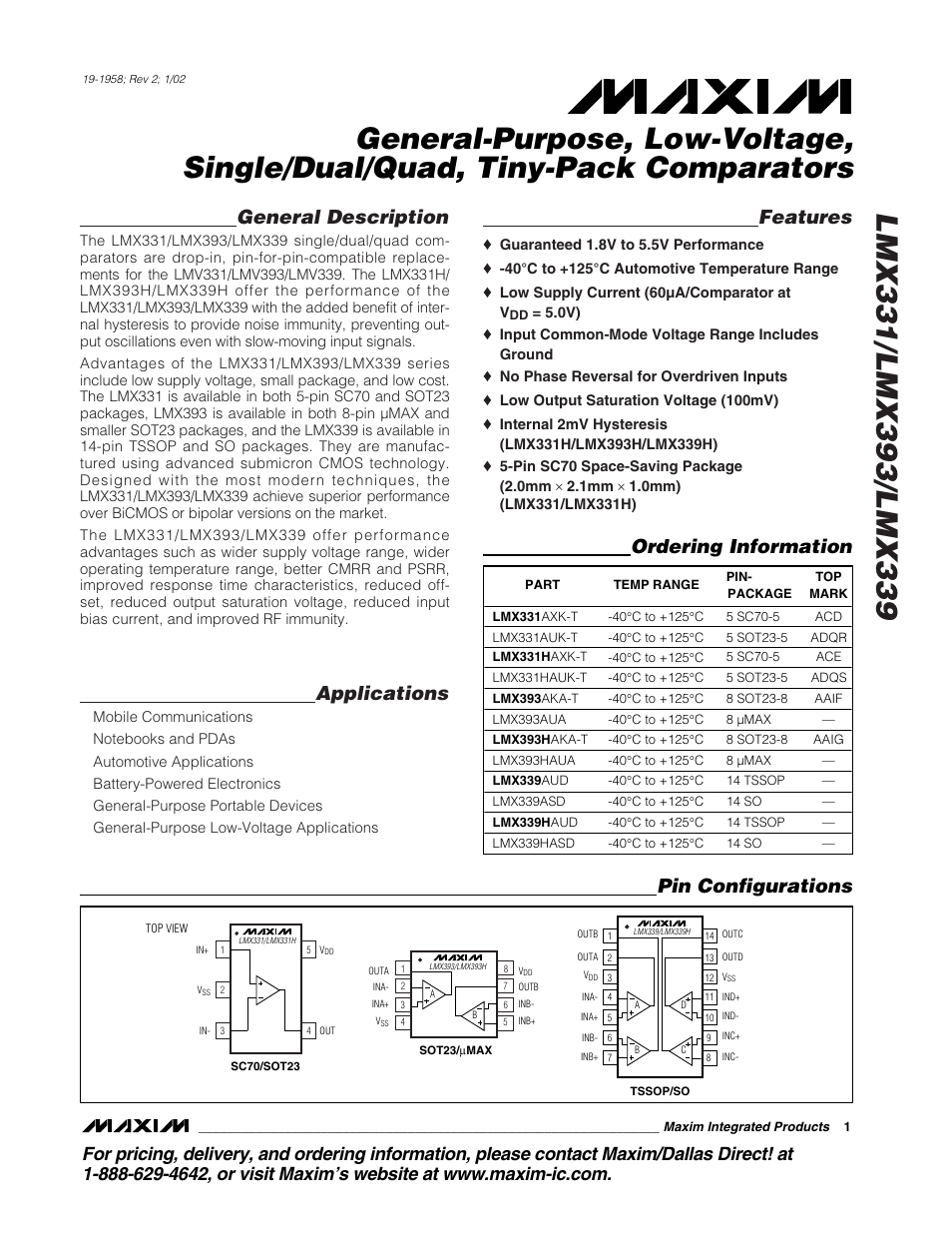 Rainbow Electronics LMX339 User Manual | 12 pages