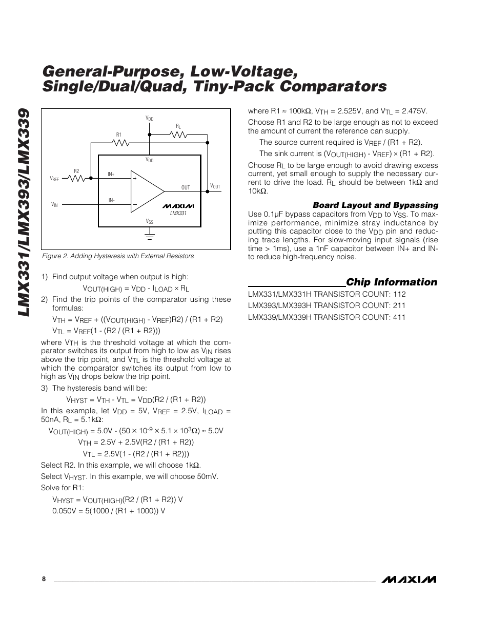 Chip information | Rainbow Electronics LMX339 User Manual | Page 8 / 12