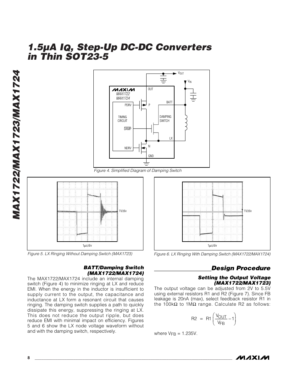 Step-up dc-dc converters in thin sot23-5, Design procedure | Rainbow Electronics MAX1724 User Manual | Page 8 / 12