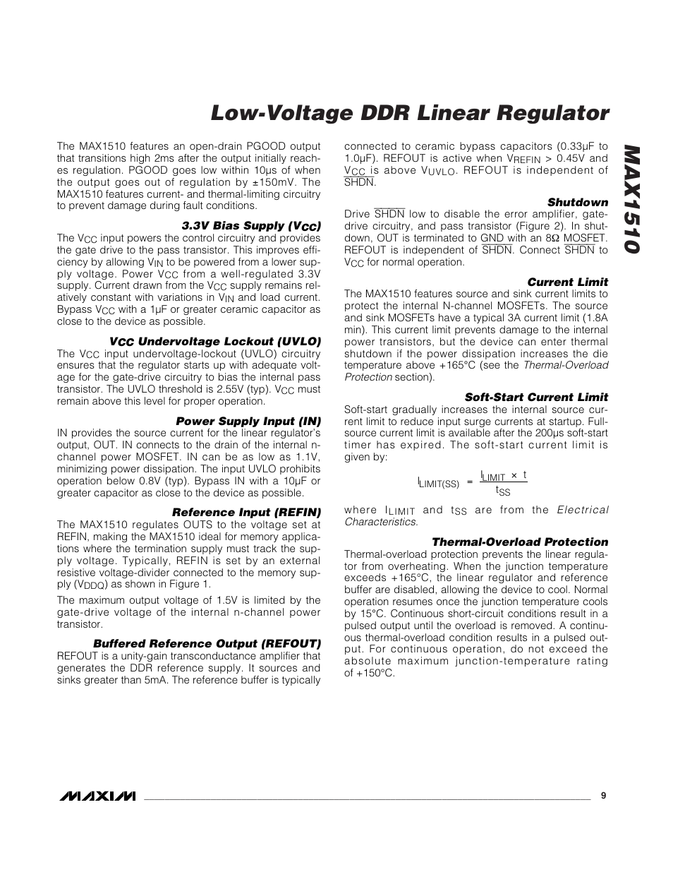 Max1510 low-voltage ddr linear regulator | Rainbow Electronics MAX1510 User Manual | Page 9 / 13