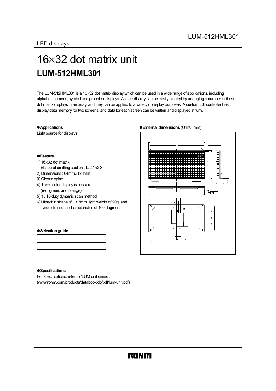Rainbow Electronics LUM-512HML301 User Manual | 1 page