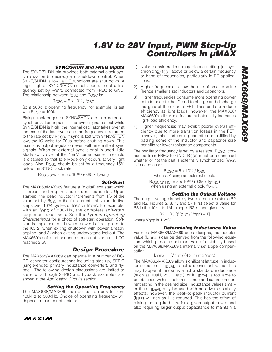 Design procedure | Rainbow Electronics MAX669 User Manual | Page 13 / 18