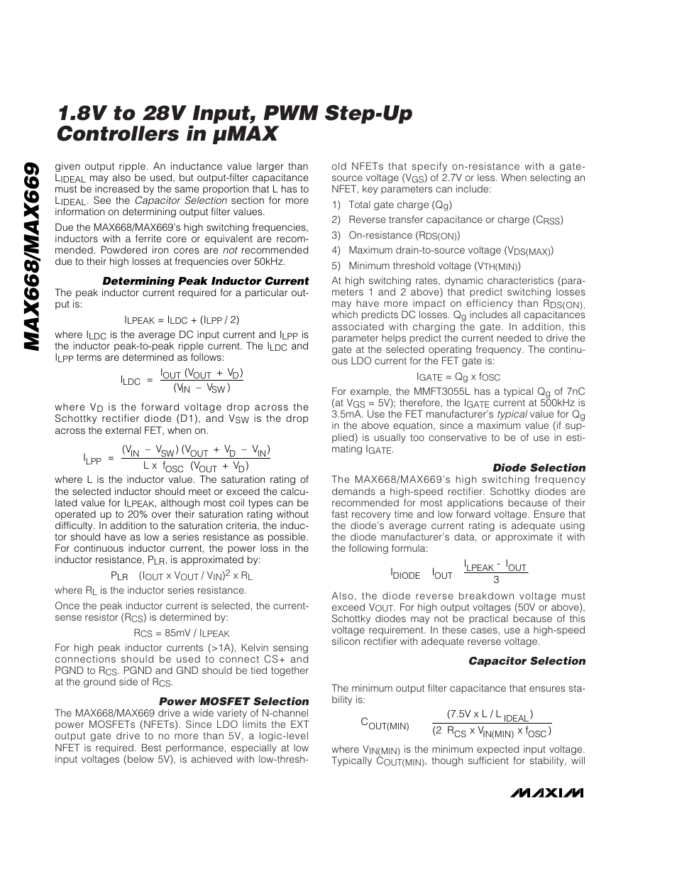 8v to 28v input, pwm step-up controllers in µmax | Rainbow Electronics MAX669 User Manual | Page 14 / 18