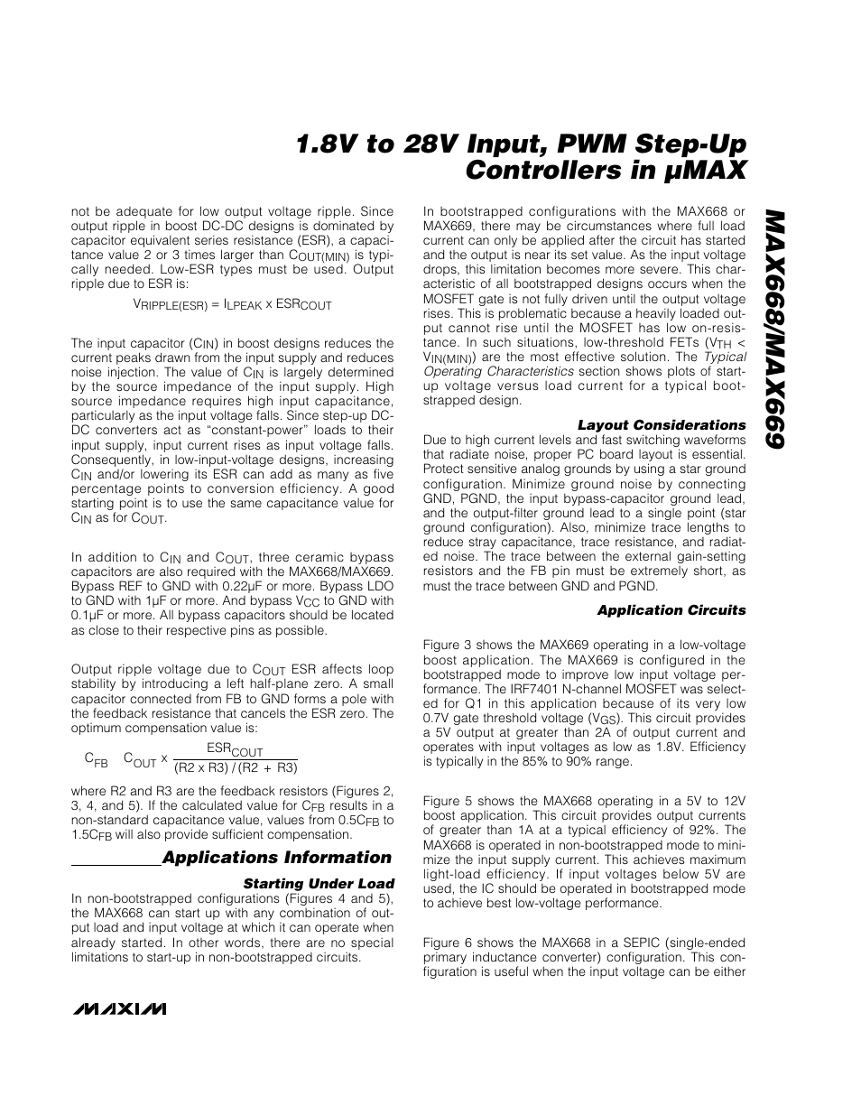 Applications information | Rainbow Electronics MAX669 User Manual | Page 15 / 18