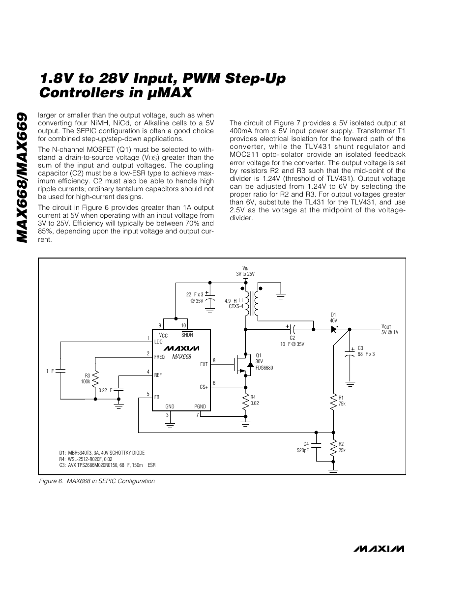 8v to 28v input, pwm step-up controllers in µmax | Rainbow Electronics MAX669 User Manual | Page 16 / 18
