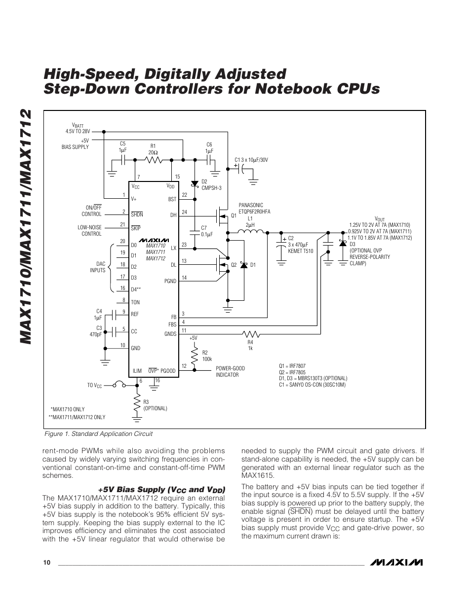 5v bias supply (v, And v | Rainbow Electronics MAX1712 User Manual | Page 10 / 28
