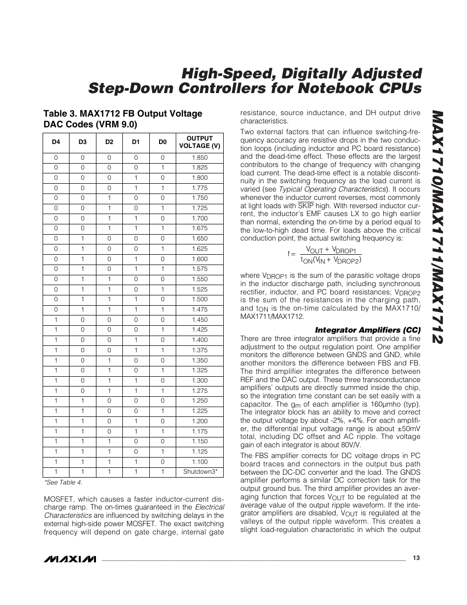 Rainbow Electronics MAX1712 User Manual | Page 13 / 28