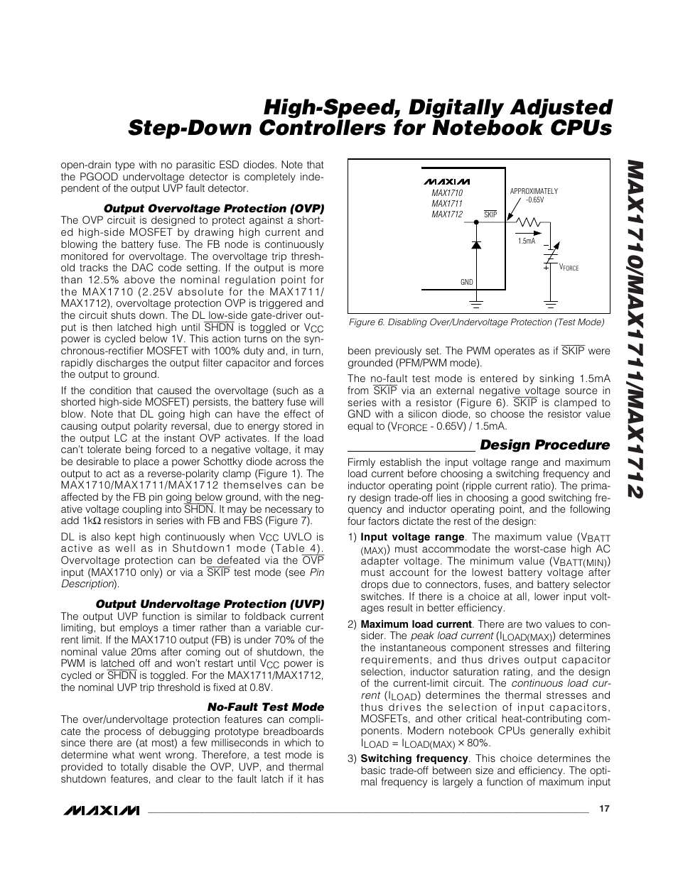Design procedure | Rainbow Electronics MAX1712 User Manual | Page 17 / 28