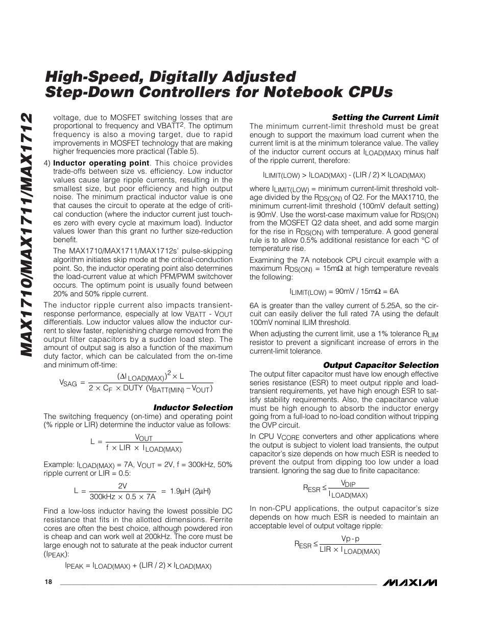 Rainbow Electronics MAX1712 User Manual | Page 18 / 28