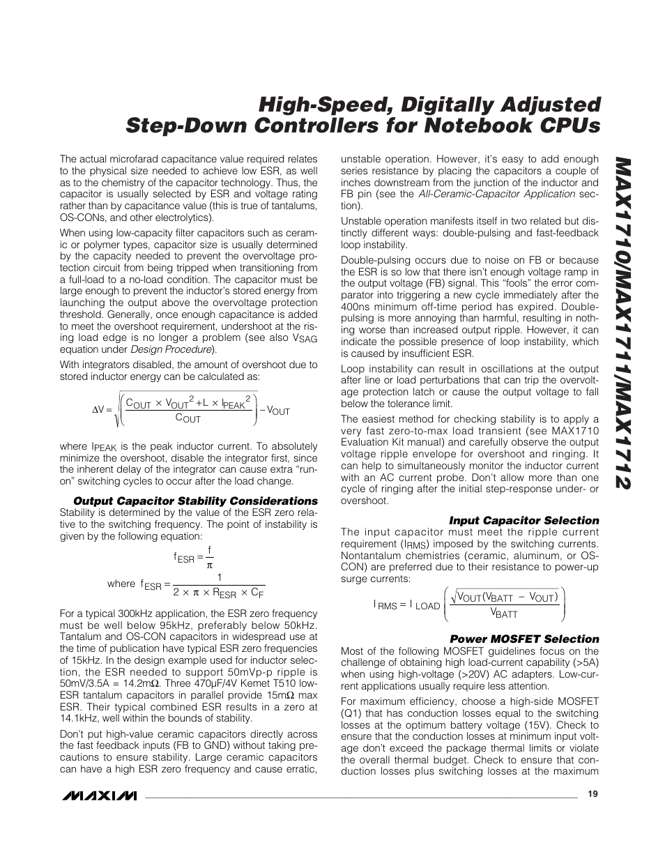 Rainbow Electronics MAX1712 User Manual | Page 19 / 28