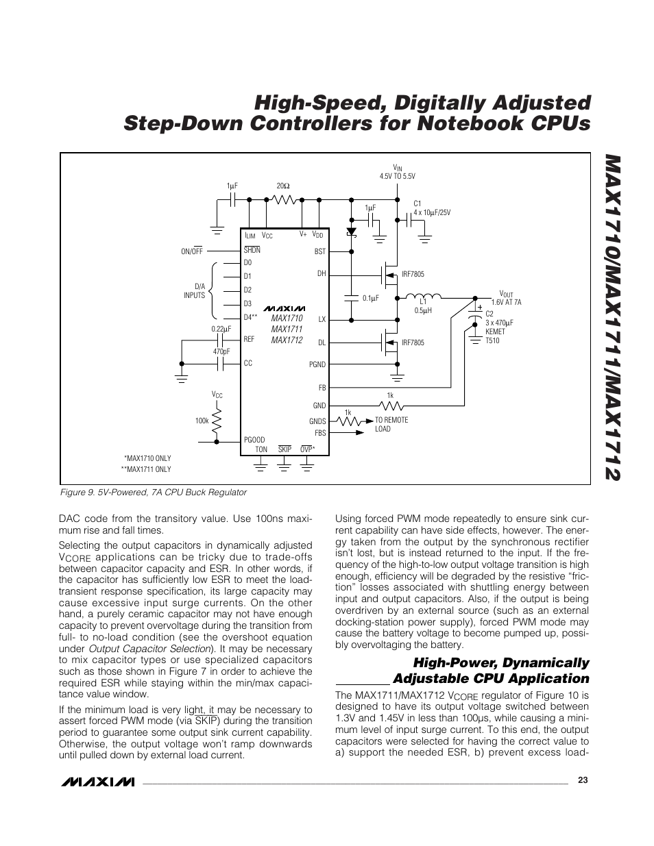 High-power, dynamically adjustable cpu application | Rainbow Electronics MAX1712 User Manual | Page 23 / 28