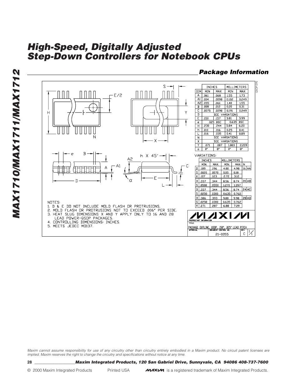 Rainbow Electronics MAX1712 User Manual | Page 28 / 28