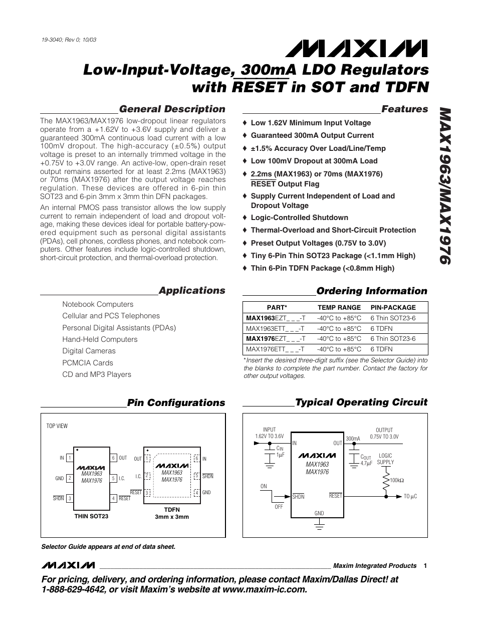 Rainbow Electronics MAX1976 User Manual | 12 pages