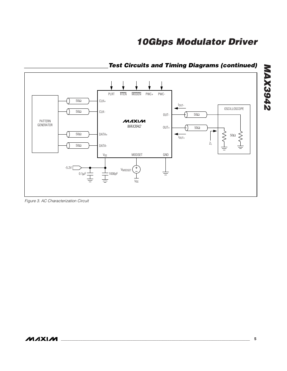 Test circuits and timing diagrams (continued) | Rainbow Electronics MAX3942 User Manual | Page 5 / 10