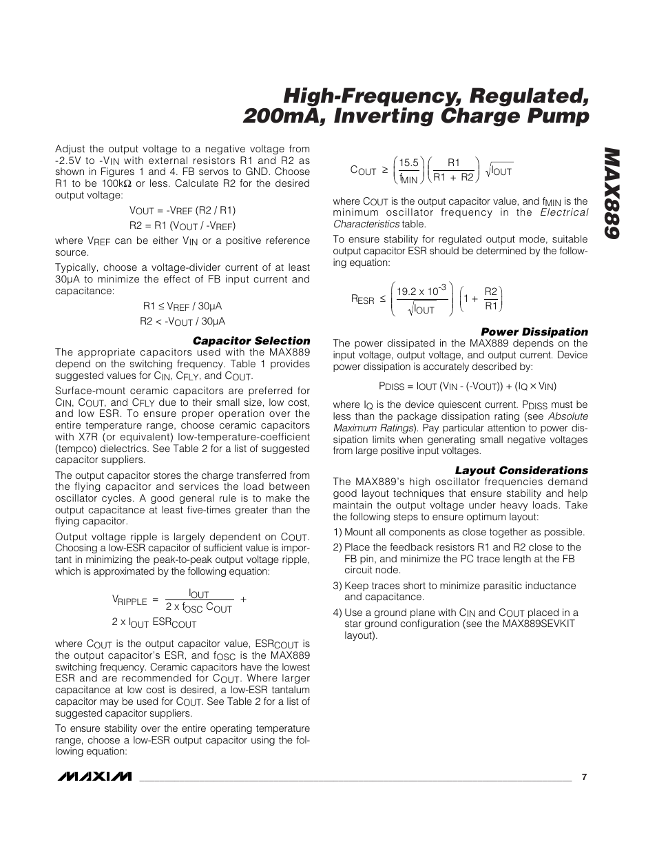 Rainbow Electronics MAX889 User Manual | Page 7 / 8