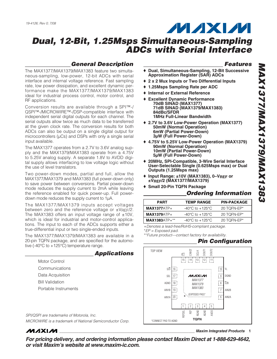 Rainbow Electronics MAX1383 User Manual | 22 pages