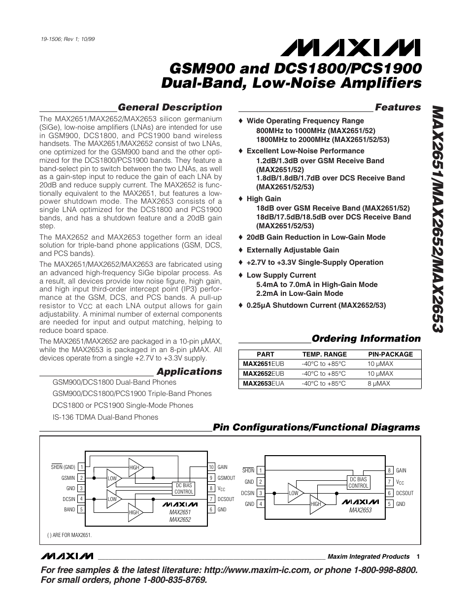 Rainbow Electronics MAX2653 User Manual | 16 pages