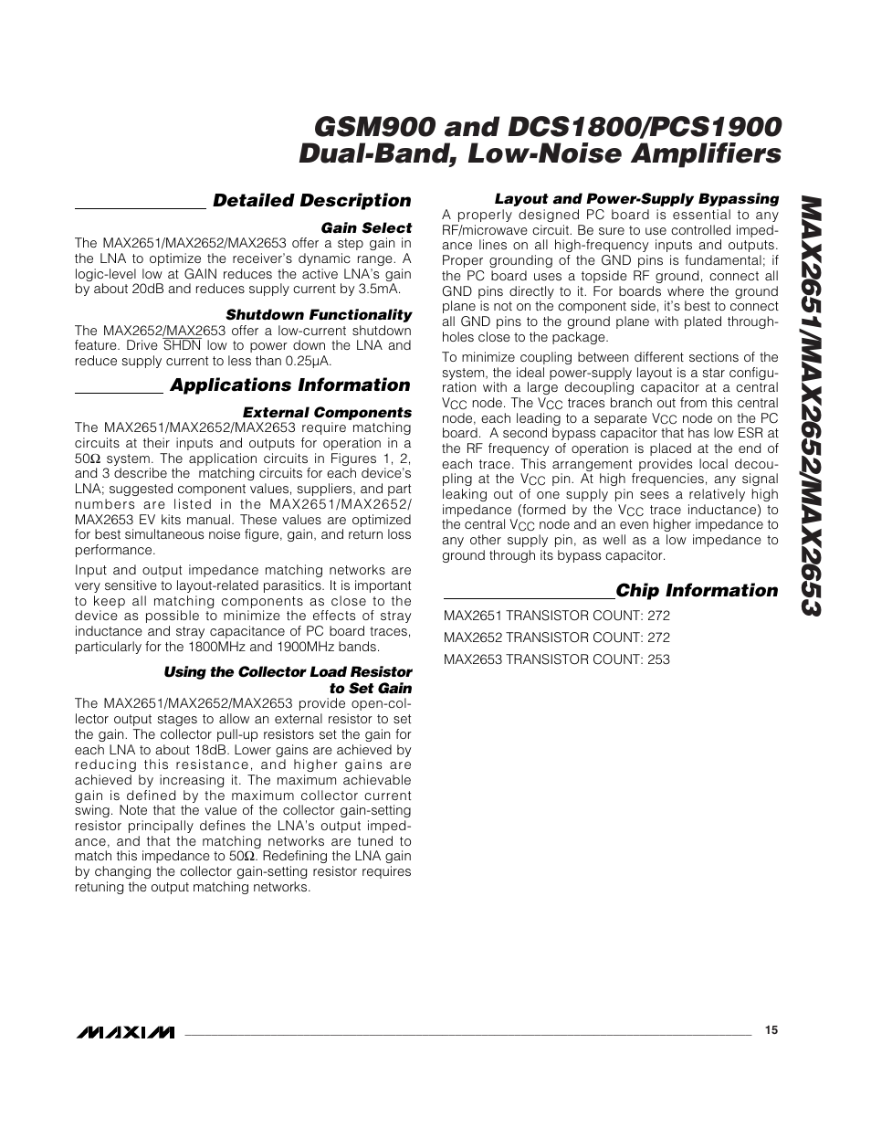 Detailed description, Applications information, Chip information | Rainbow Electronics MAX2653 User Manual | Page 15 / 16