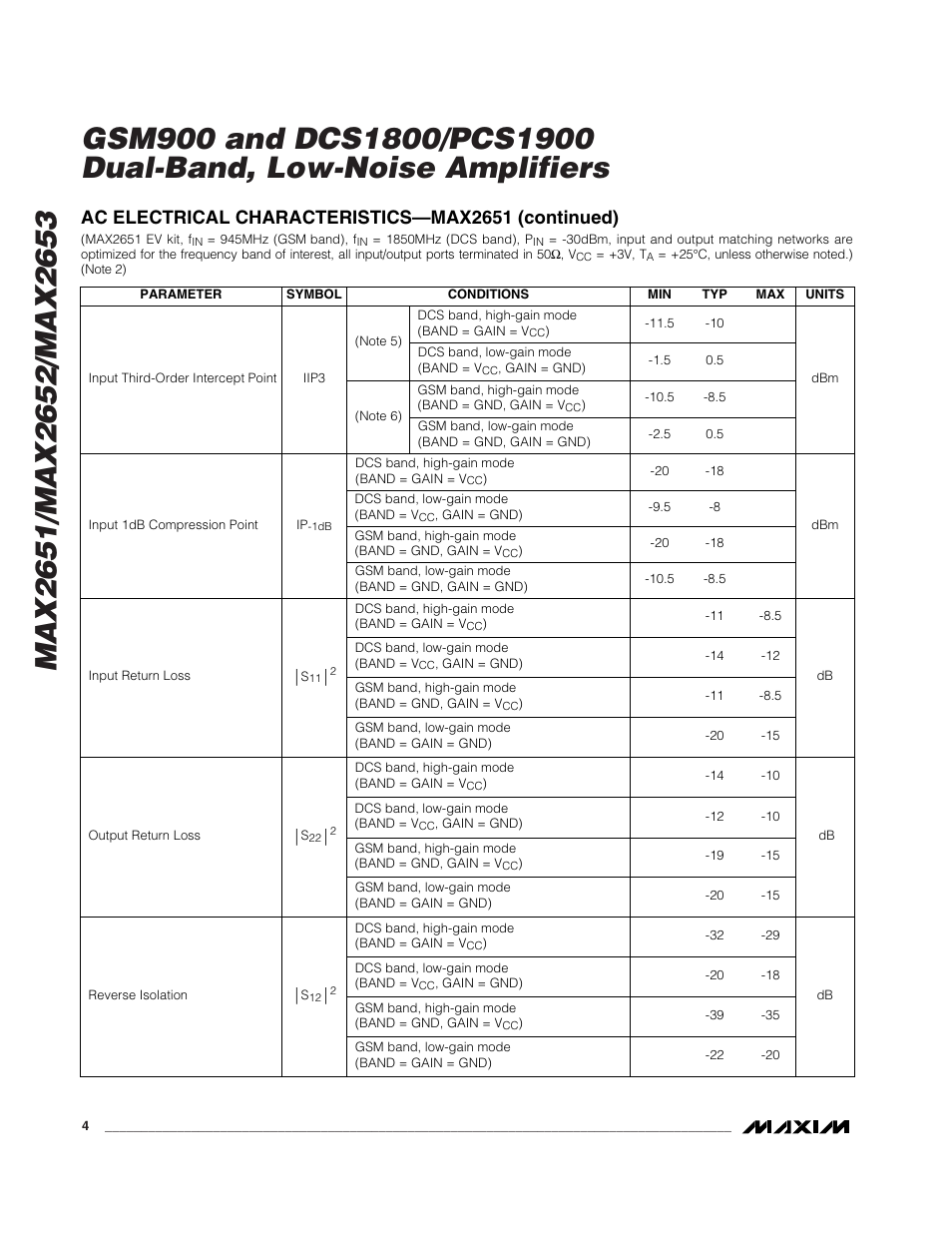 Ac electrical characteristics—max2651 (continued) | Rainbow Electronics MAX2653 User Manual | Page 4 / 16