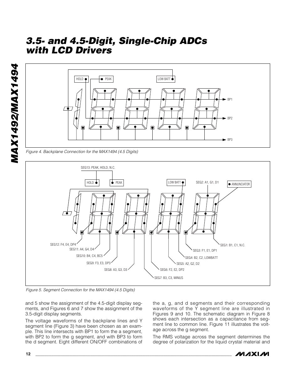 And 4.5-digit, single-chip adcs with lcd drivers | Rainbow Electronics MAX1494 User Manual | Page 12 / 35