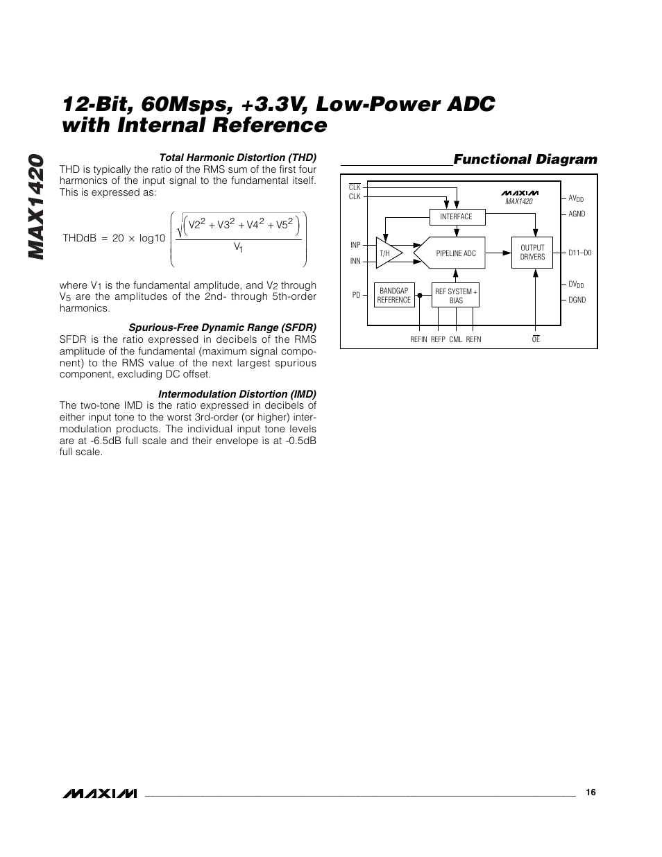 Max1420, Functional diagram | Rainbow Electronics MAX1420 User Manual | Page 16 / 17