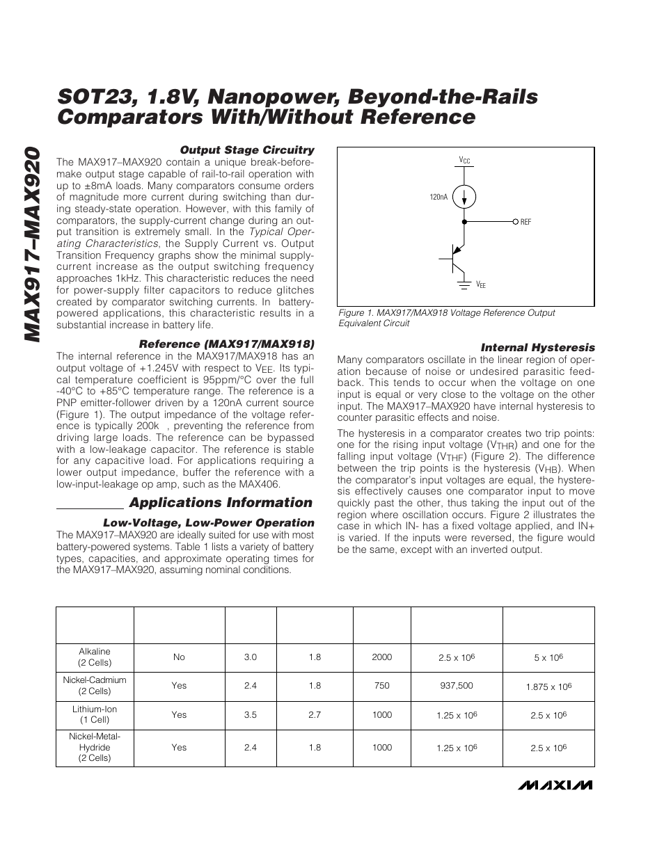 Applications information | Rainbow Electronics MAX920 User Manual | Page 10 / 12