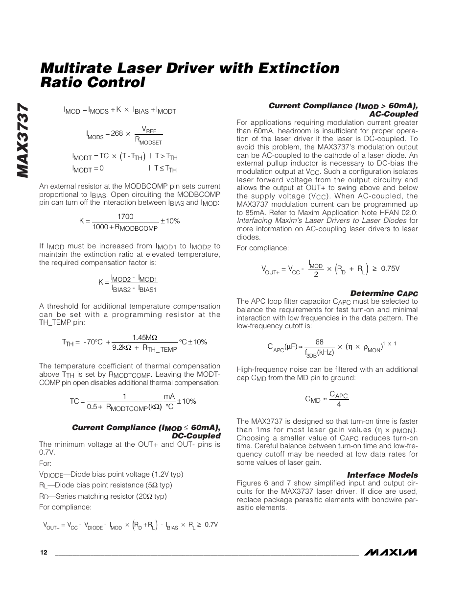 Max3737 | Rainbow Electronics MAX3737 User Manual | Page 12 / 17