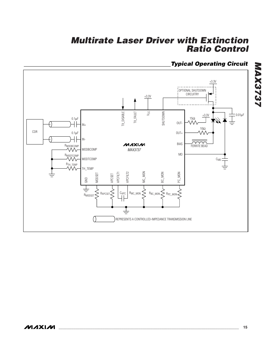 Typical operating circuit | Rainbow Electronics MAX3737 User Manual | Page 15 / 17