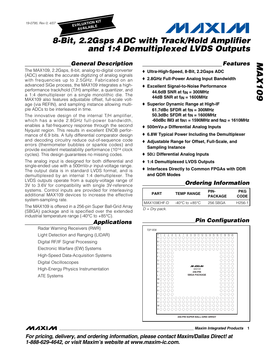 Rainbow Electronics MAX109 User Manual | 29 pages