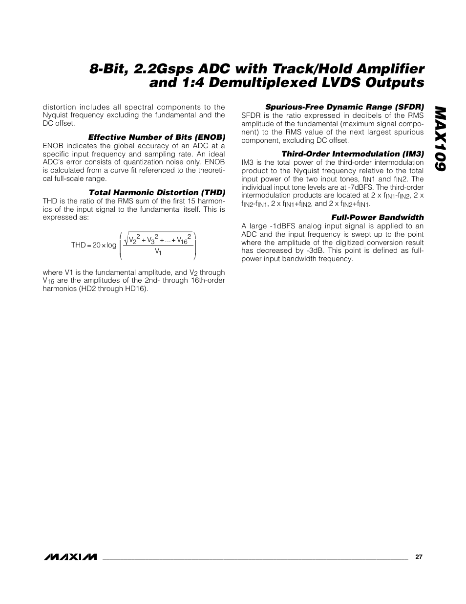 Max109 | Rainbow Electronics MAX109 User Manual | Page 27 / 29