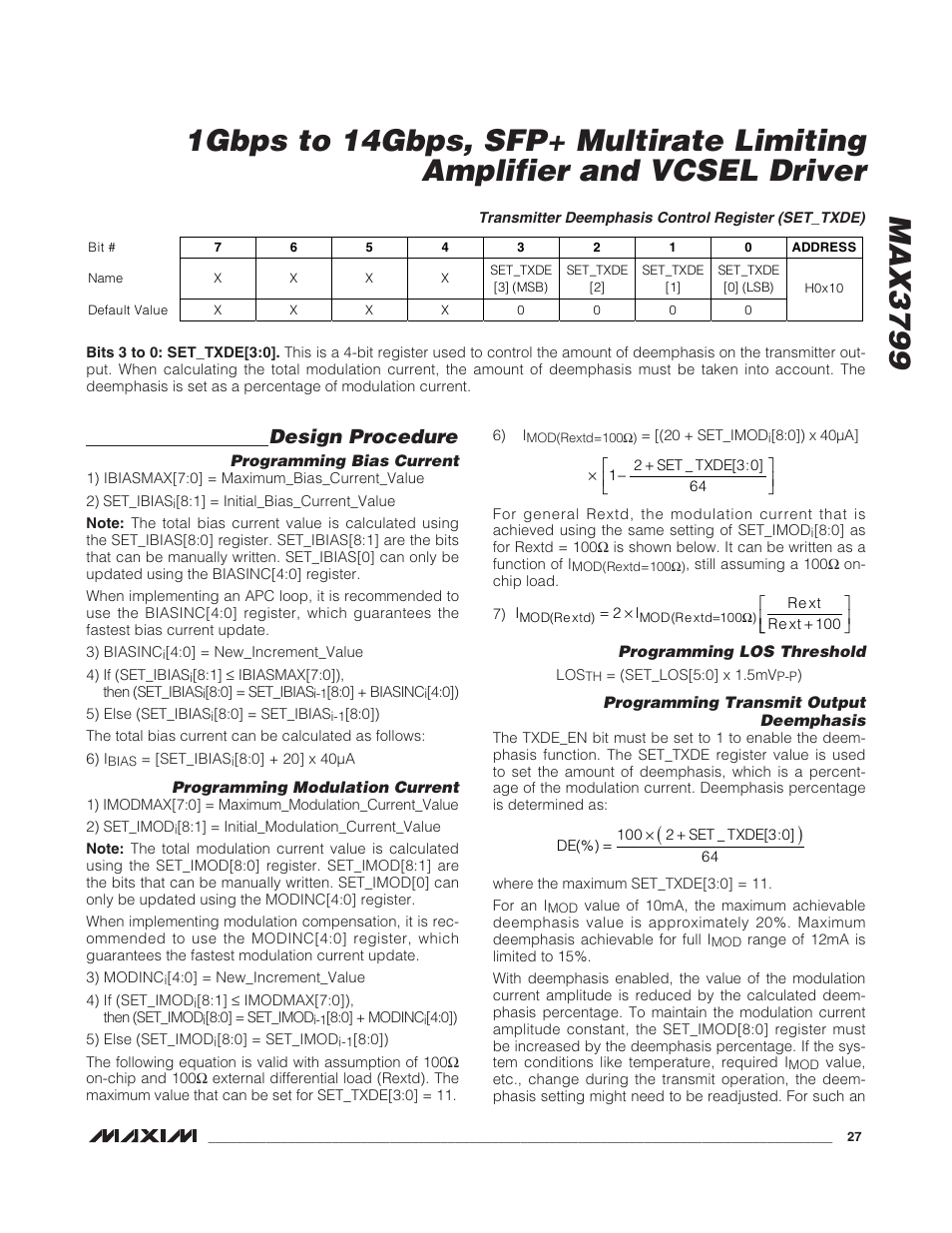 Design procedure | Rainbow Electronics MAX3799 User Manual | Page 27 / 35