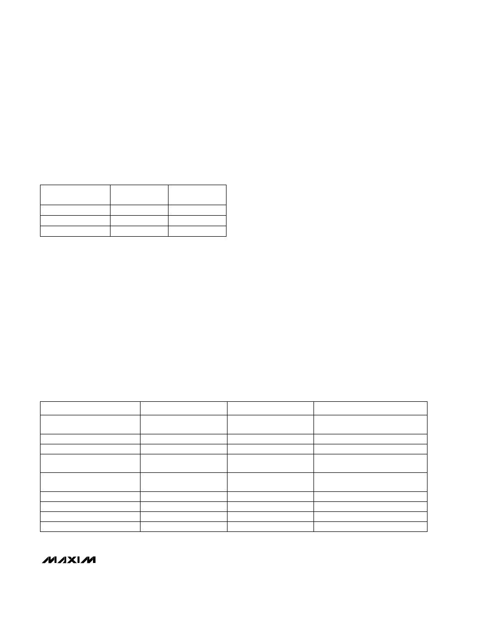 Table 2. switching-frequency trade-offs, Table 3. low-esr capacitor suppliers | Rainbow Electronics MAX1681 User Manual | Page 7 / 12