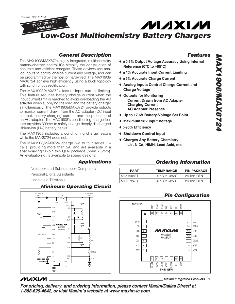 Rainbow Electronics MAX8724 User Manual | 27 pages