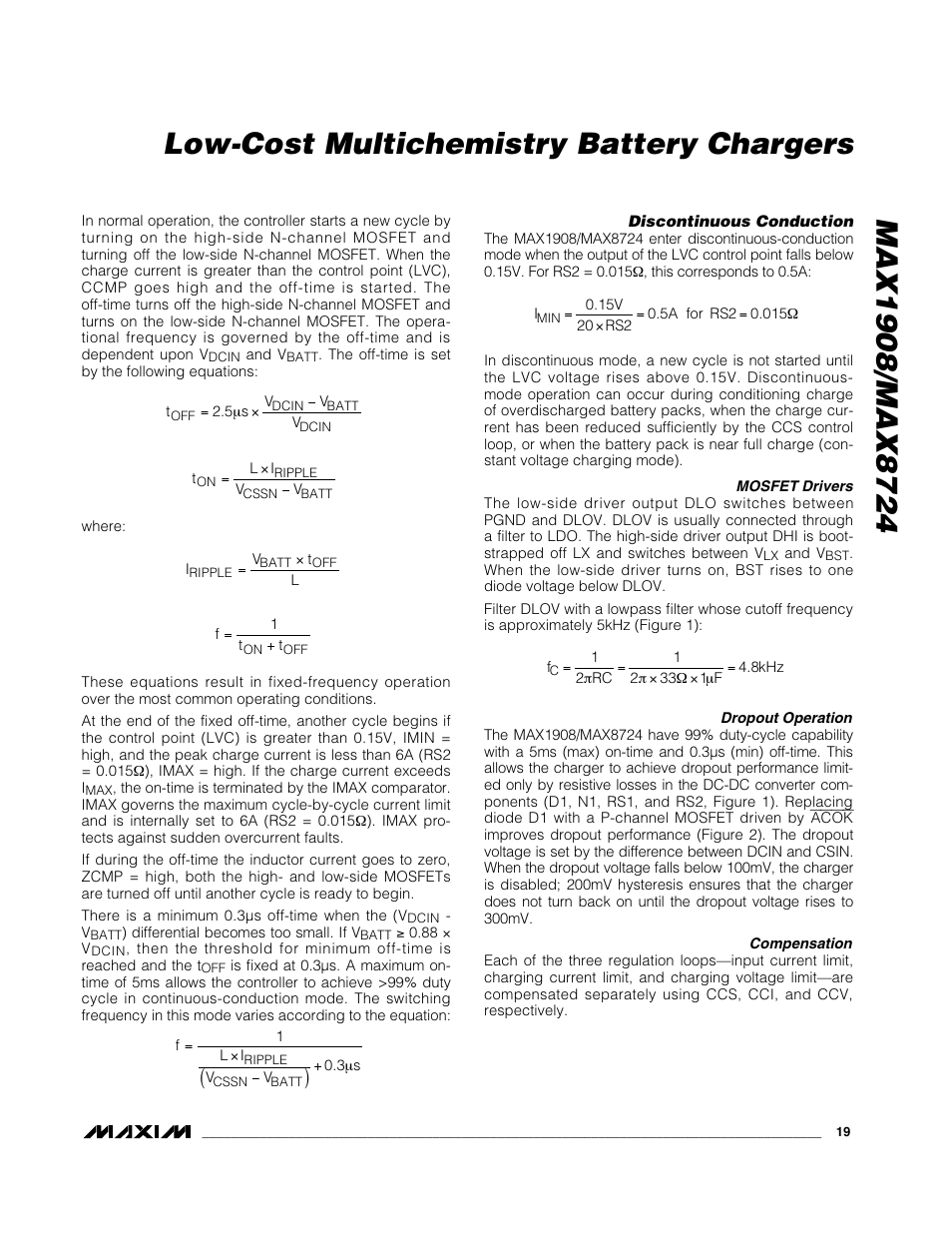 Rainbow Electronics MAX8724 User Manual | Page 19 / 27
