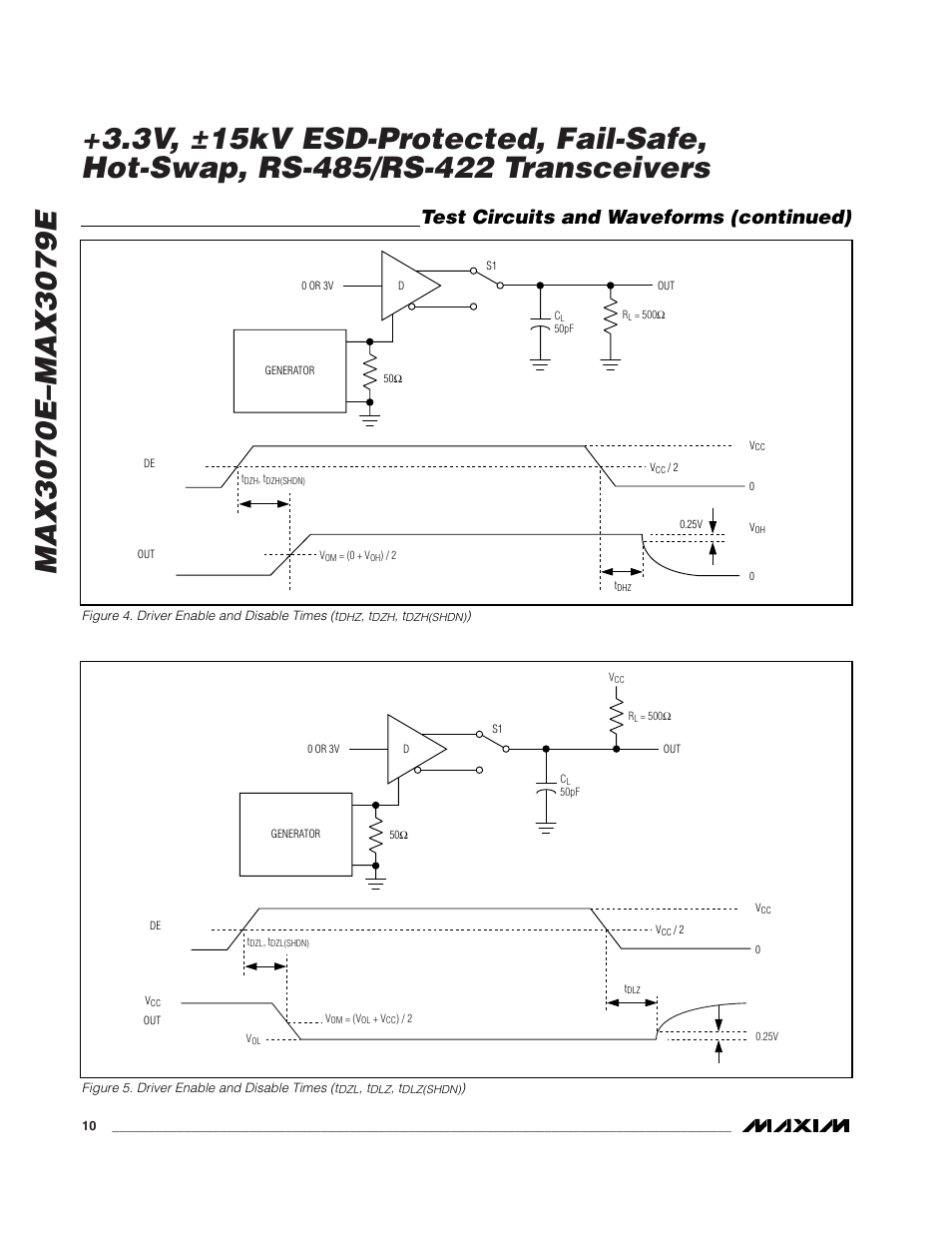 Test circuits and waveforms (continued) | Rainbow Electronics MAX3079E User Manual | Page 10 / 25