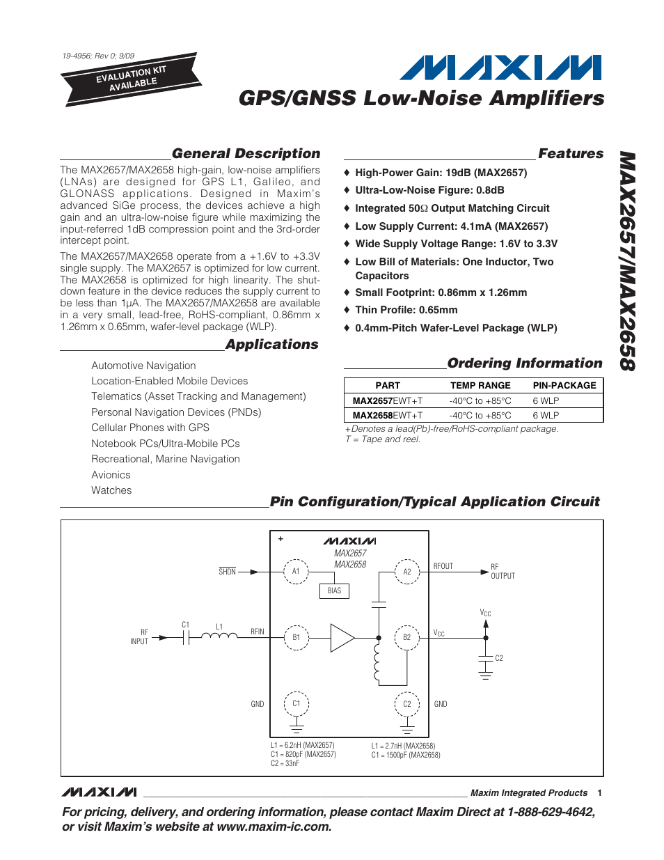 Rainbow Electronics MAX2658 User Manual | 8 pages