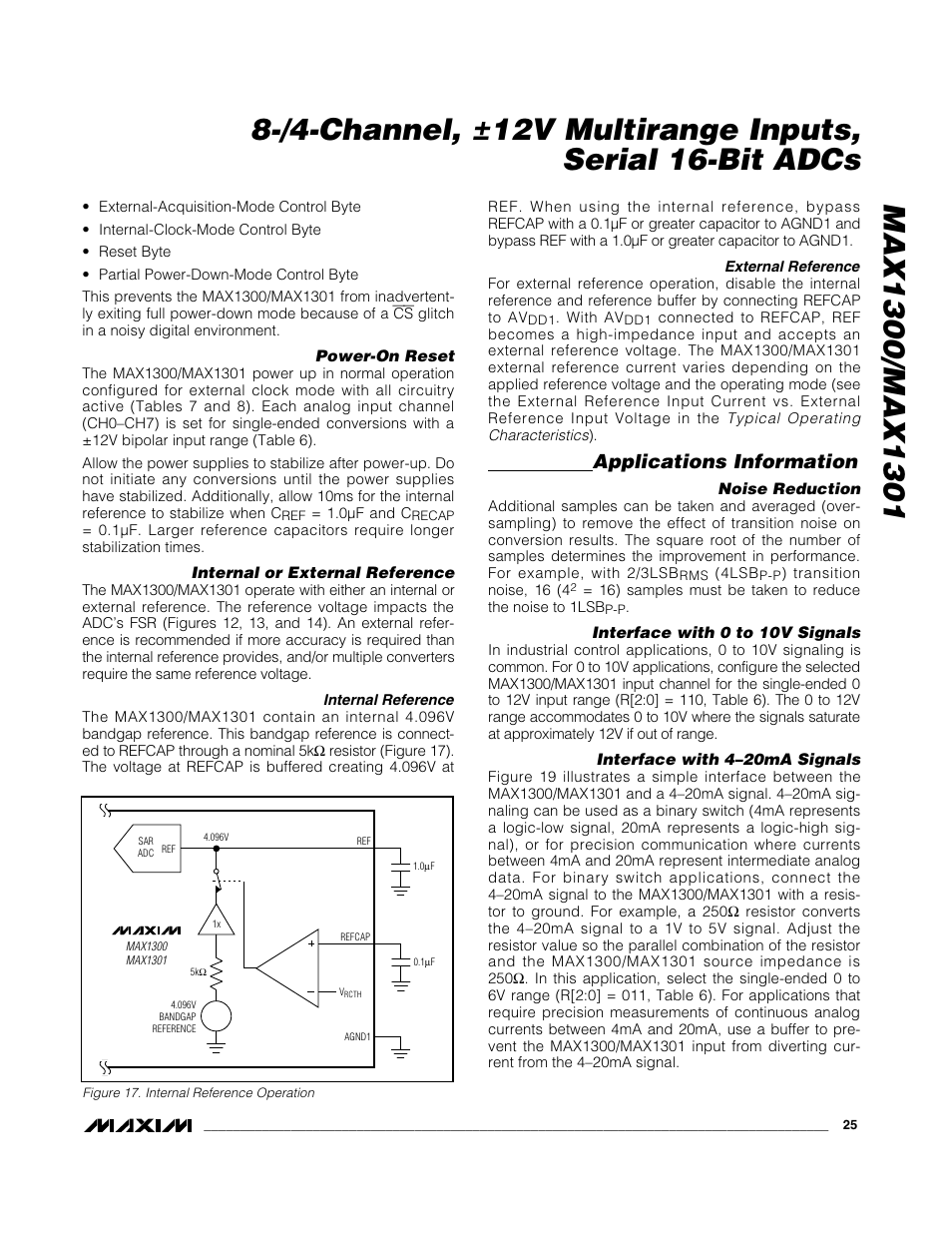 Applications information | Rainbow Electronics MAX1301 User Manual | Page 25 / 31