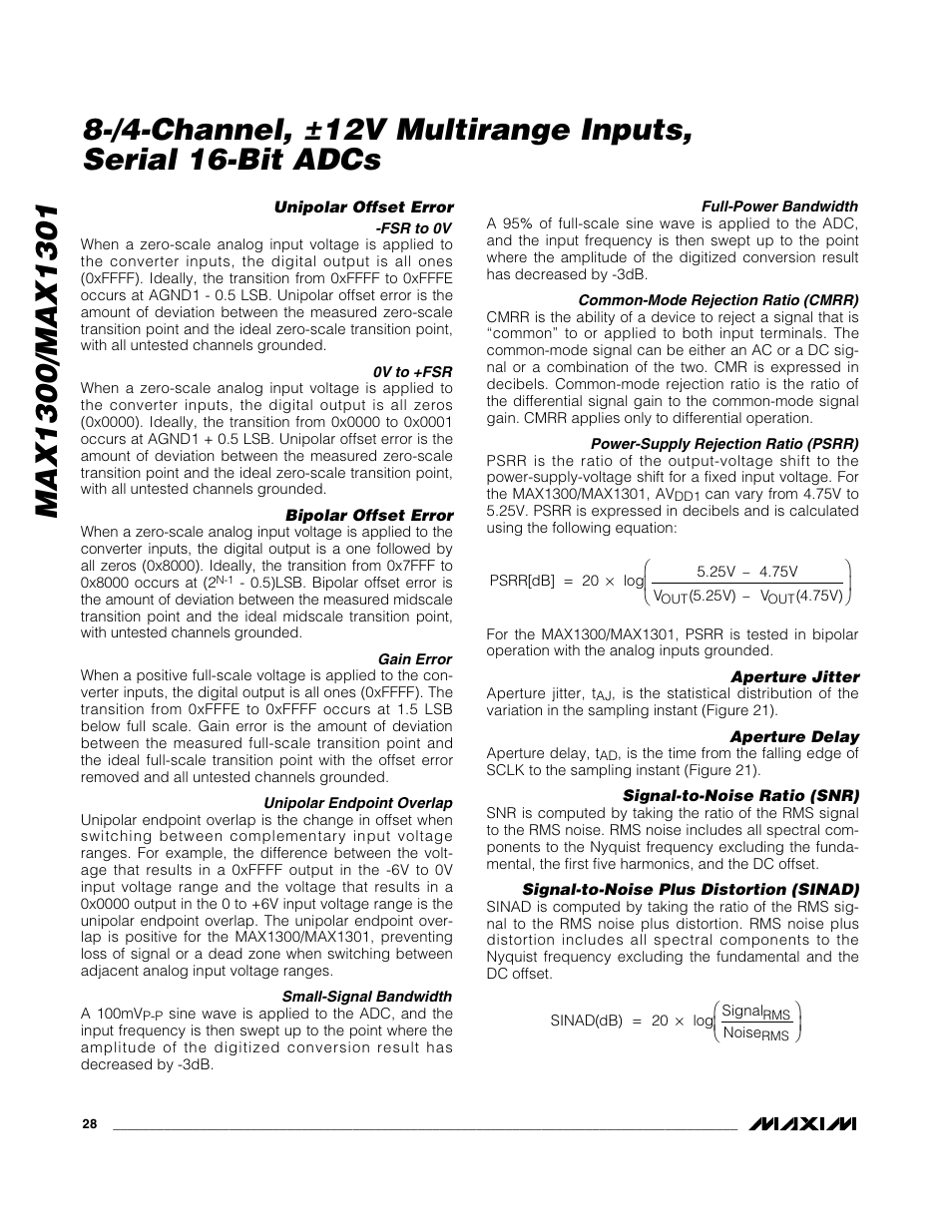 Rainbow Electronics MAX1301 User Manual | Page 28 / 31