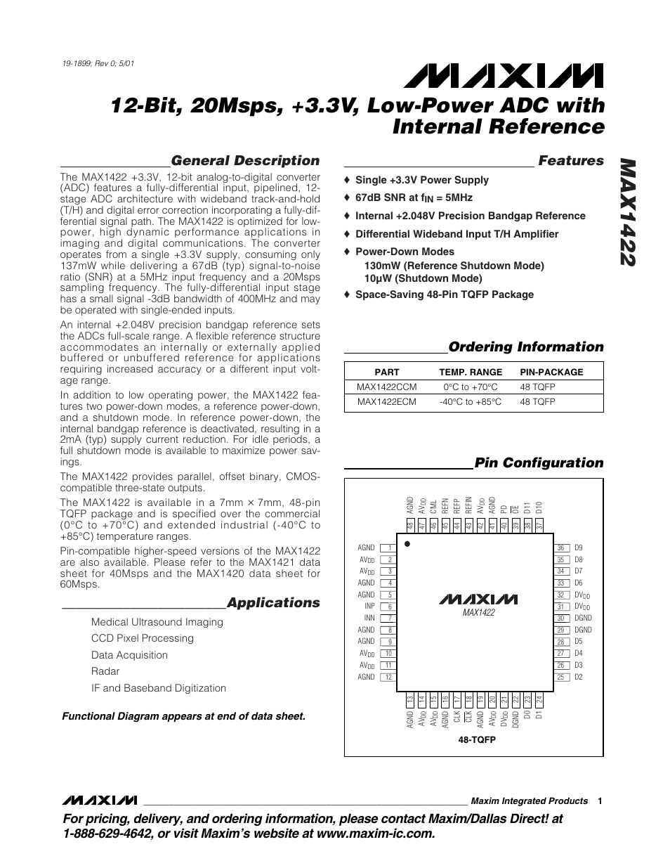 Rainbow Electronics MAX1422 User Manual | 15 pages