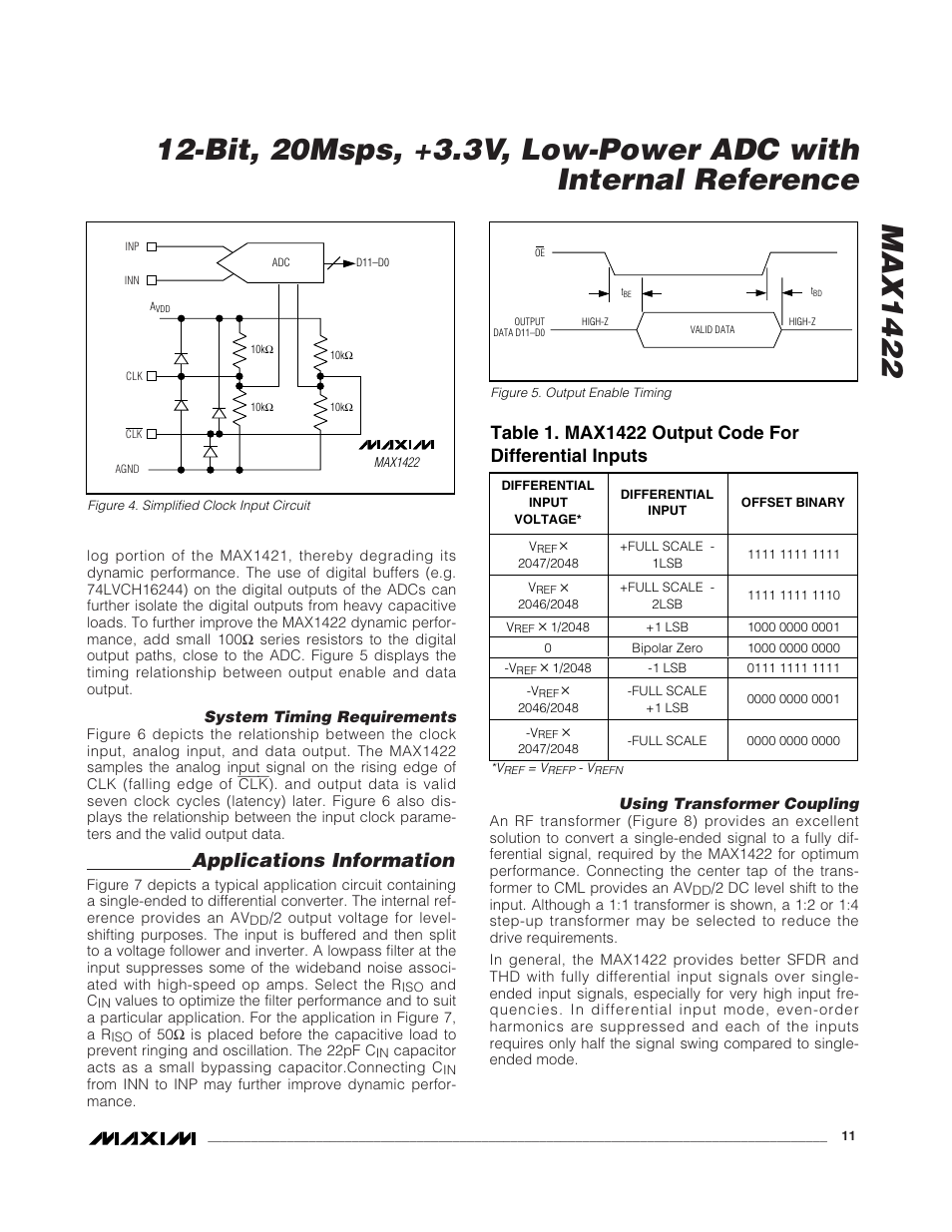 Applications information | Rainbow Electronics MAX1422 User Manual | Page 11 / 15