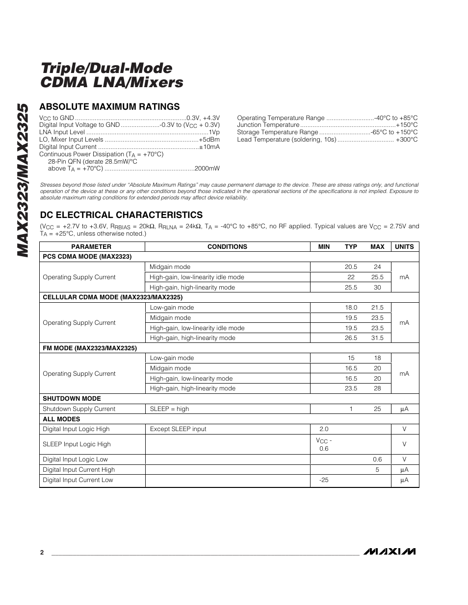 Rainbow Electronics MAX2325 User Manual | Page 2 / 14