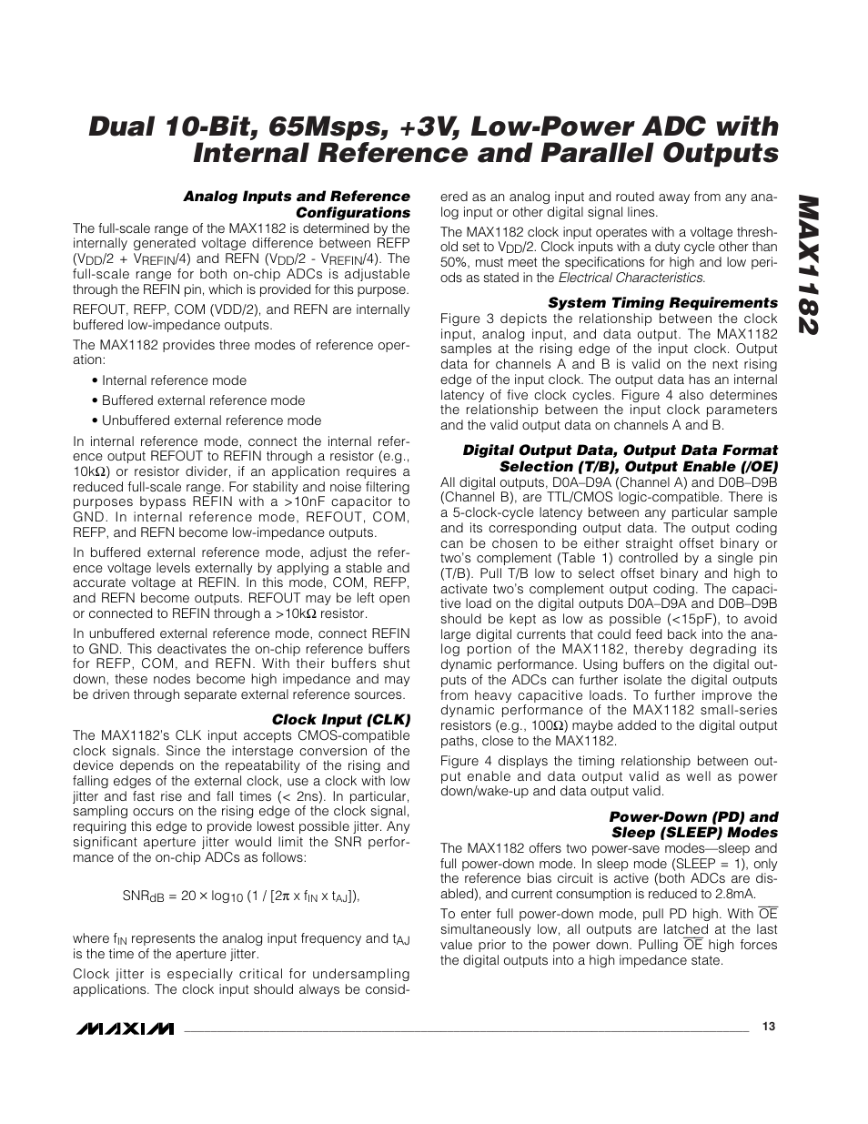 Rainbow Electronics MAX1182 User Manual | Page 13 / 21